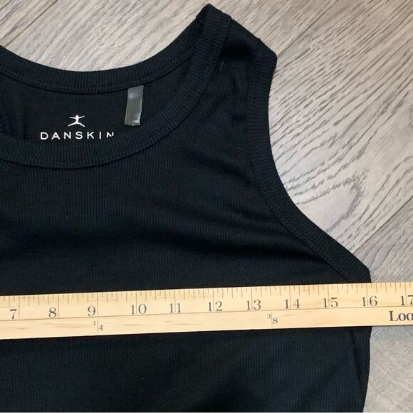 DANSKIN Tank Top Women’s Small Black Ribbed Round Neck. - Picture 5 of 9